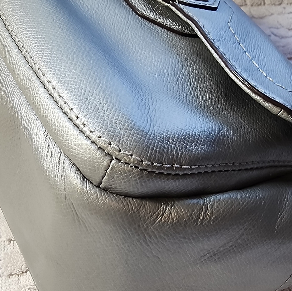 Coach Campbell Camera Bag/ Crossbody Silver Metallic Turn Lock EUC - Picture 6 of 17